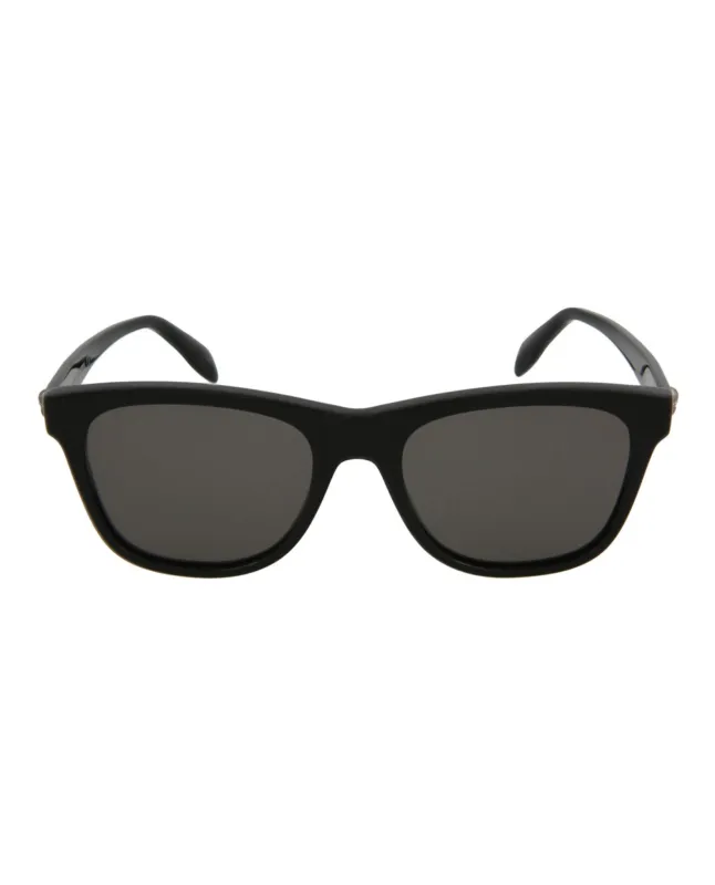 Alexander McQueen AM 0158S 30006088 001 Square Plastic Black Sunglasses with Grey Lens sold by Gaffos