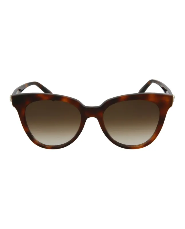 Alexander McQueen AM 0159S 30006090 002 Cat-Eye Plastic Havana Sunglasses with Brown Lens sold by Gaffos
