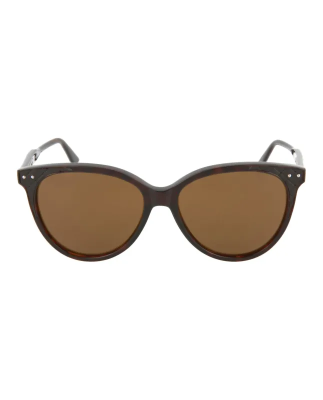 Bottega Veneta BV 0119S 30001112 004 Round Plastic Dark Sunglasses with Havana Lens sold by Gaffos