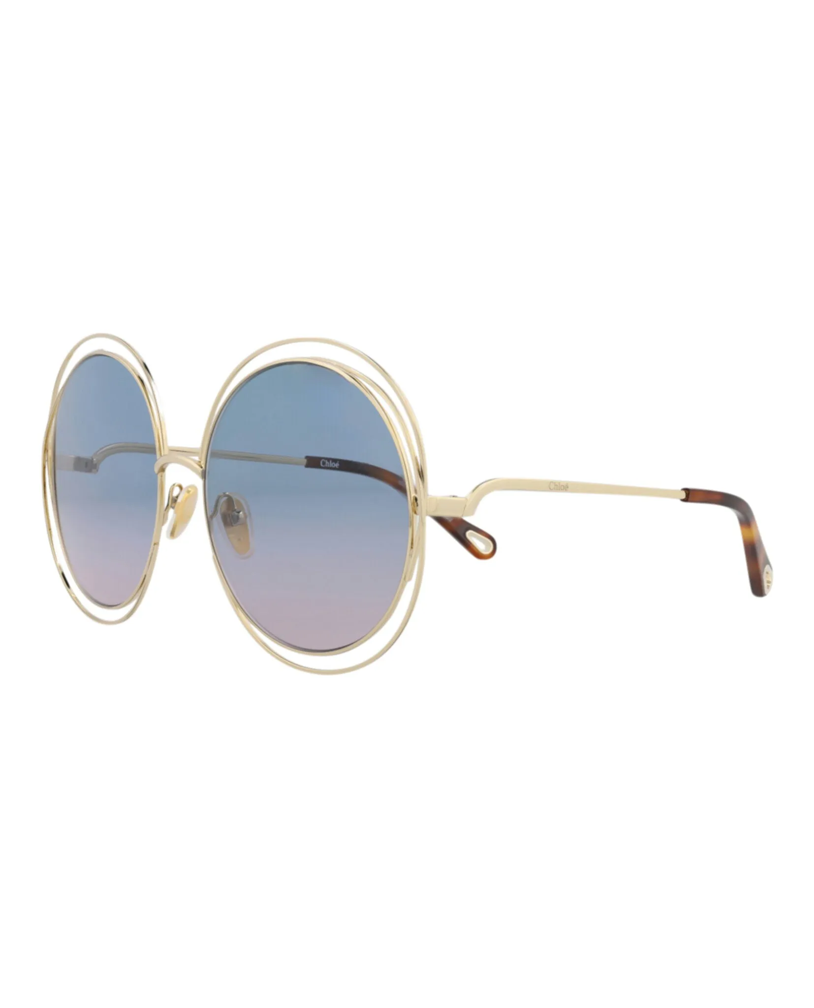 Chloé CH 0045S 30010164 003 Round Metal Gold Sunglasses with Blue Lens sold by Gaffos product image thumbnail 2