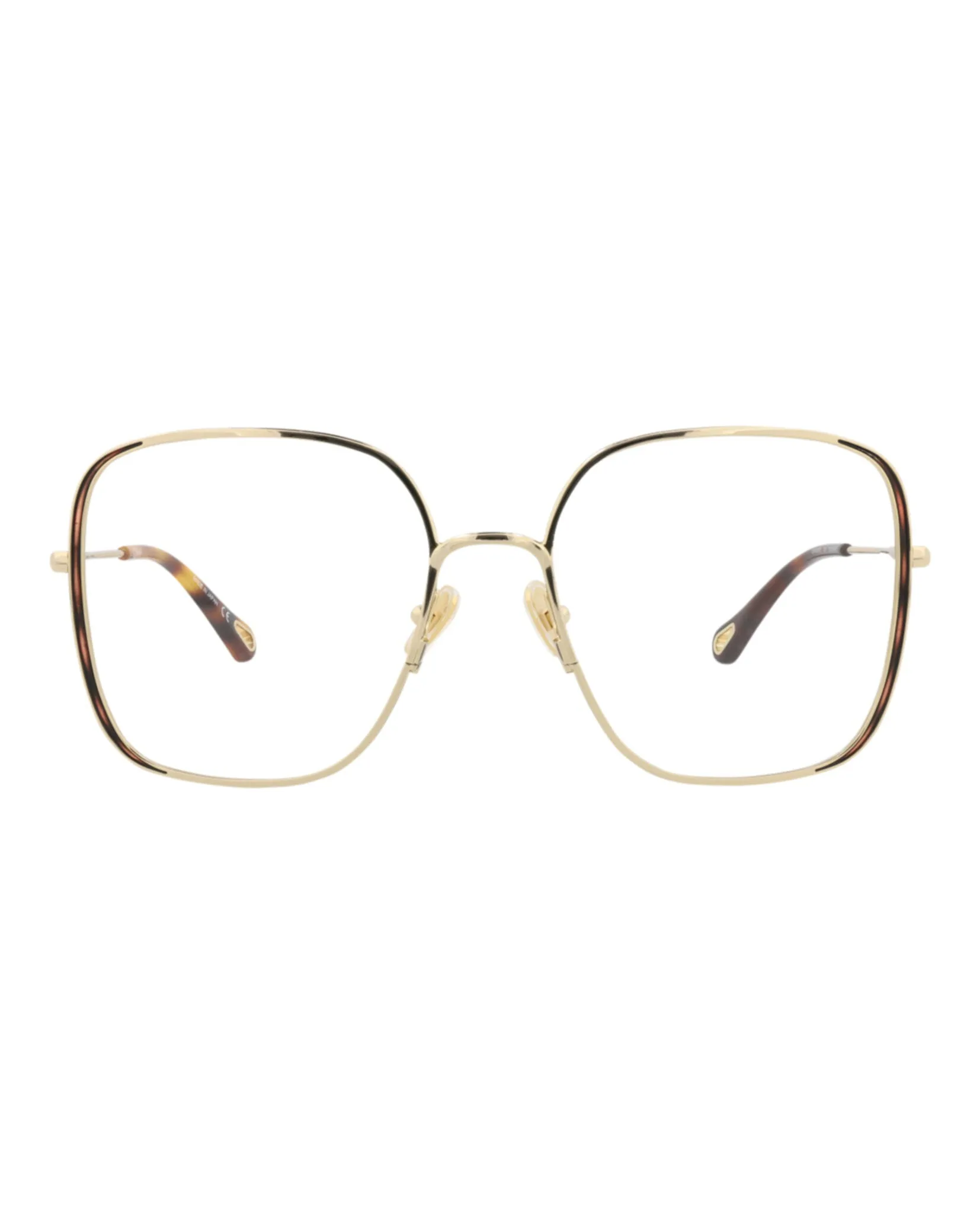 Chloé CH 0038O 30009845 001 Square Metal Gold Optical Frames with Transparent Lens sold by Gaffos
