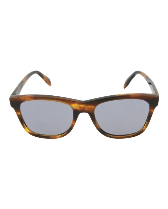 Alexander McQueen AM 0158SA 30006089 003 Square Plastic Yellow Sunglasses with Blue Lens sold by Gaffos