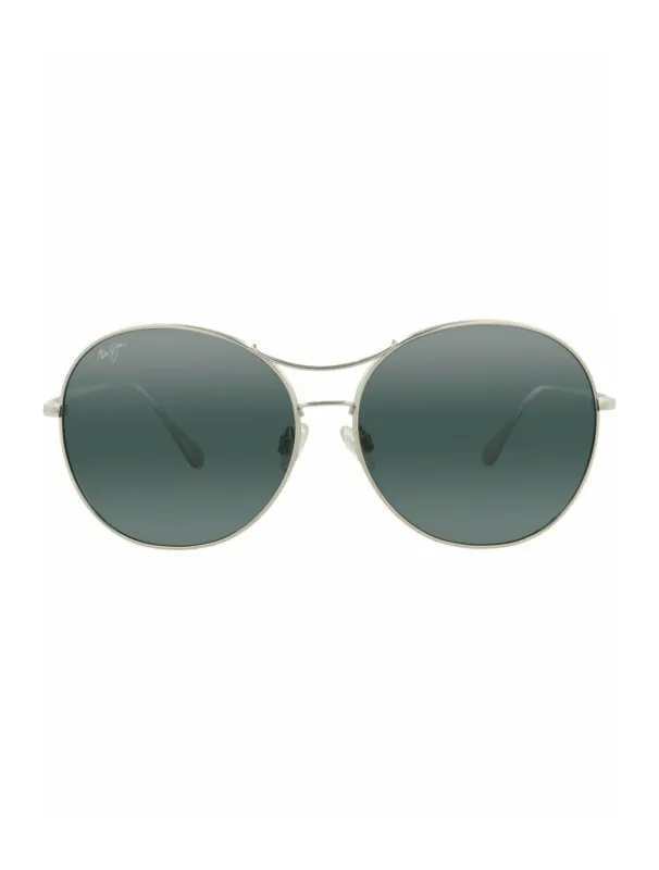 Maui Jim 54 7 17 Round Metal Silver Sunglasses with Grey Lens sold by Gaffos