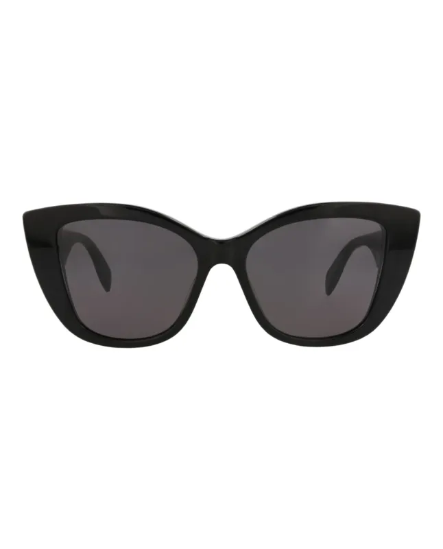 Alexander McQueen AM 0347S 30012326 001 Cat-Eye Plastic Black Sunglasses with Grey Lens sold by Gaffos