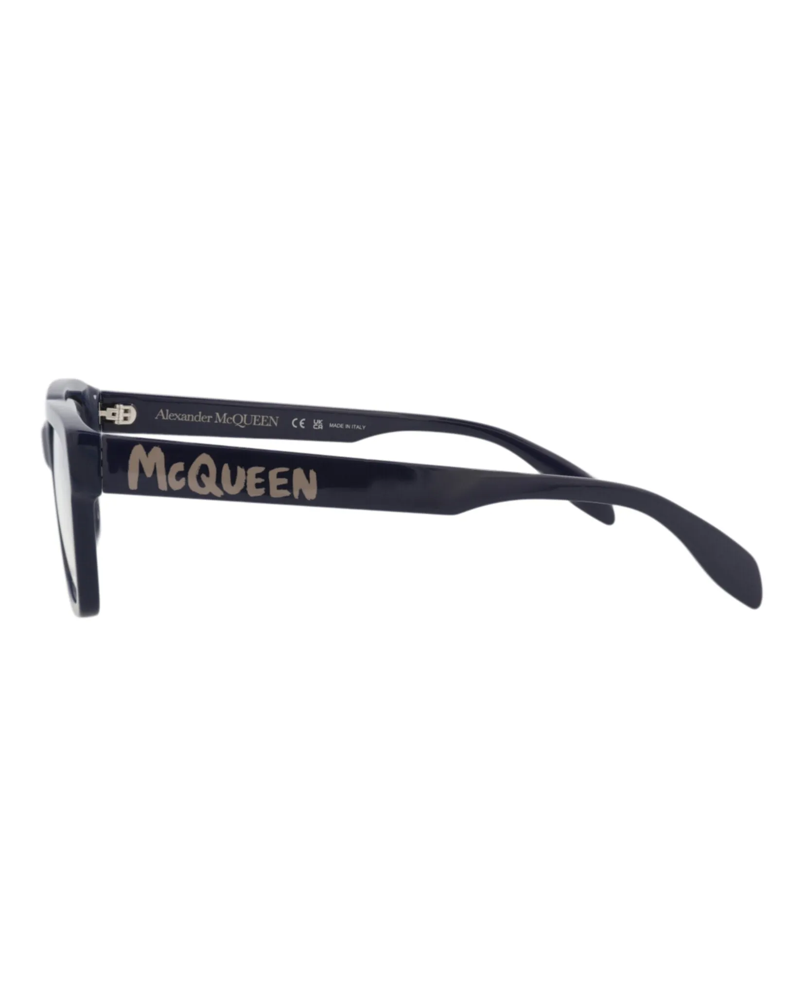 Alexander McQueen AM 0332O 30011492 004 Square Plastic Blue Optical Frames with Transparent Lens sold by Gaffos product image thumbnail 3