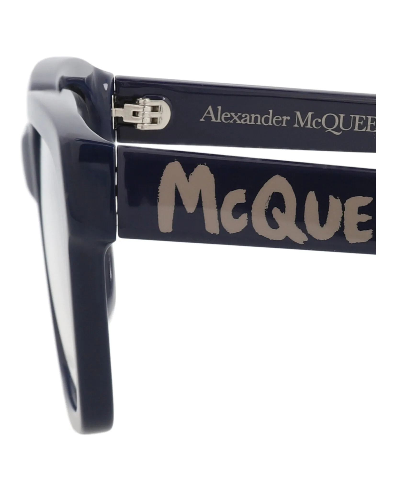 Alexander McQueen AM 0332O 30011492 004 Square Plastic Blue Optical Frames with Transparent Lens sold by Gaffos product image thumbnail 4