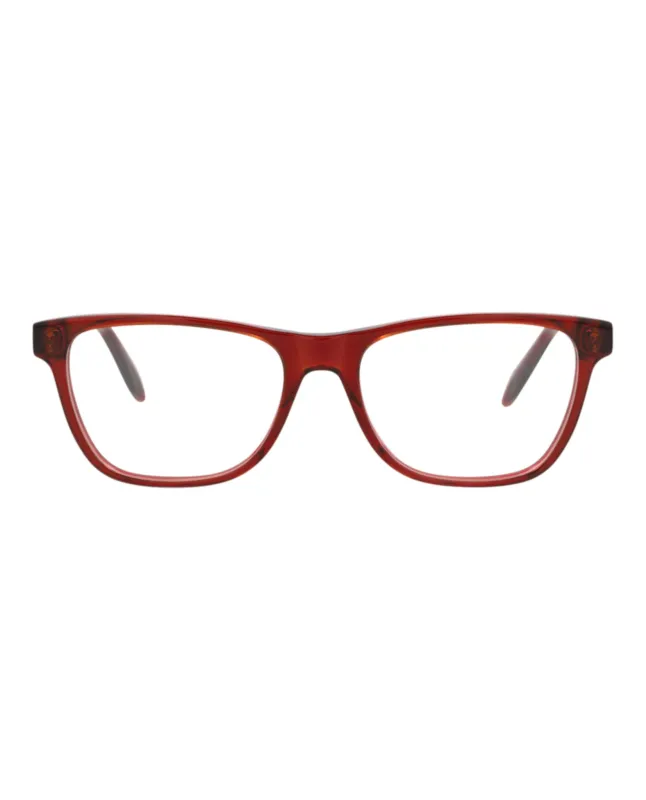 Alexander McQueen AM 0248O 30008654 004 Square Plastic Red Optical Frames with Transparent Lens sold by Gaffos