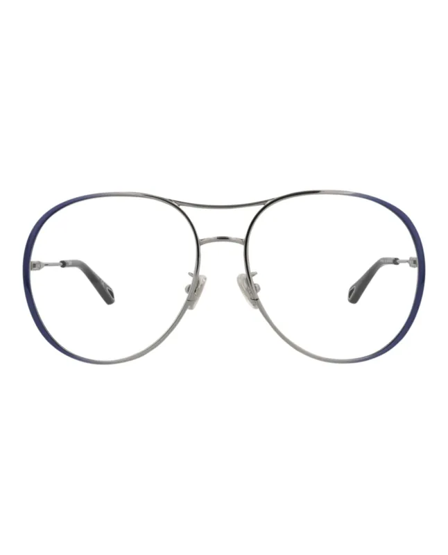 Chloé CH 0019O 30009854 001 Aviator Metal Blue Optical Frames with Transparent Lens sold by Gaffos