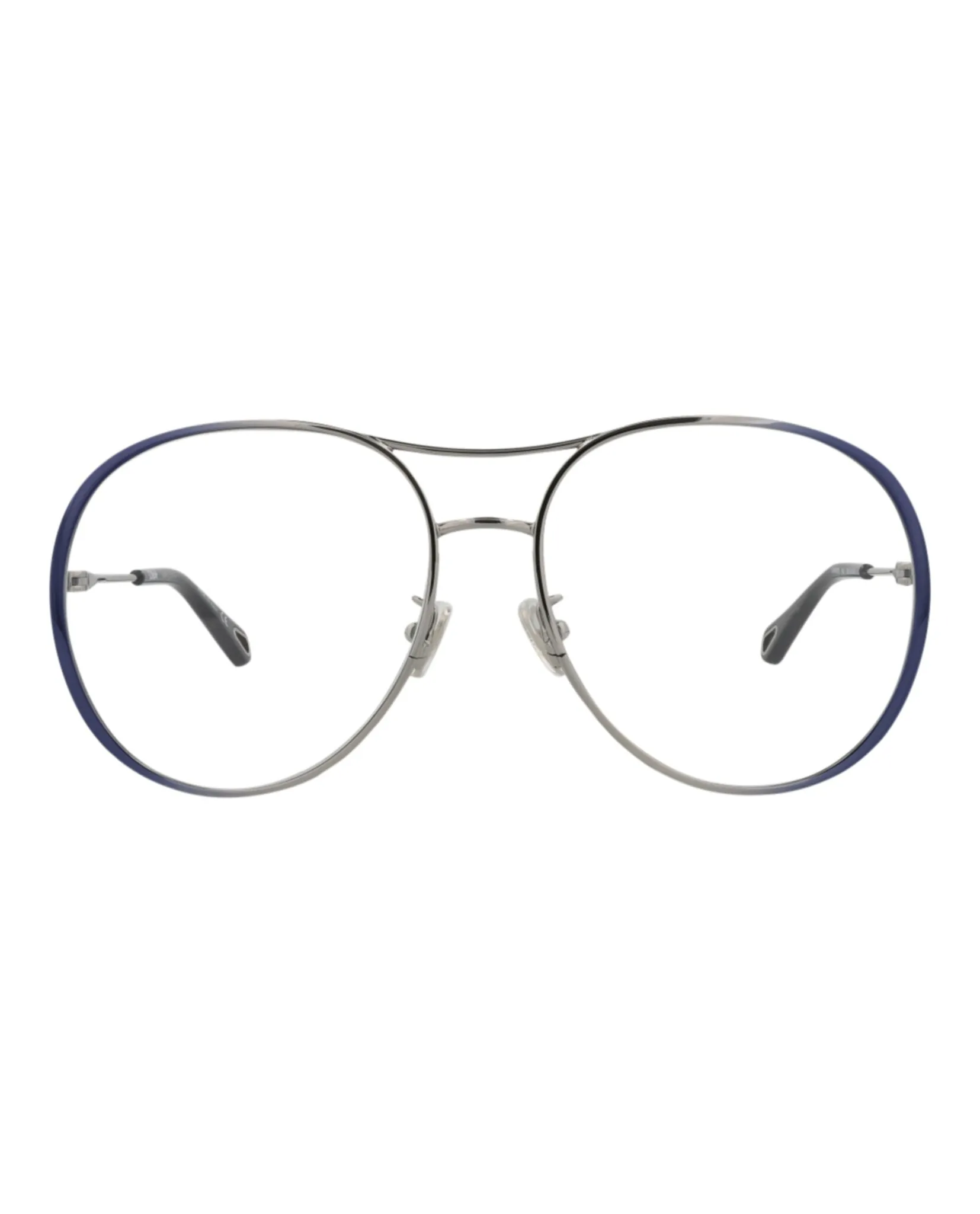 Chloé CH 0019O 30009854 001 Aviator Metal Blue Optical Frames with Transparent Lens sold by Gaffos