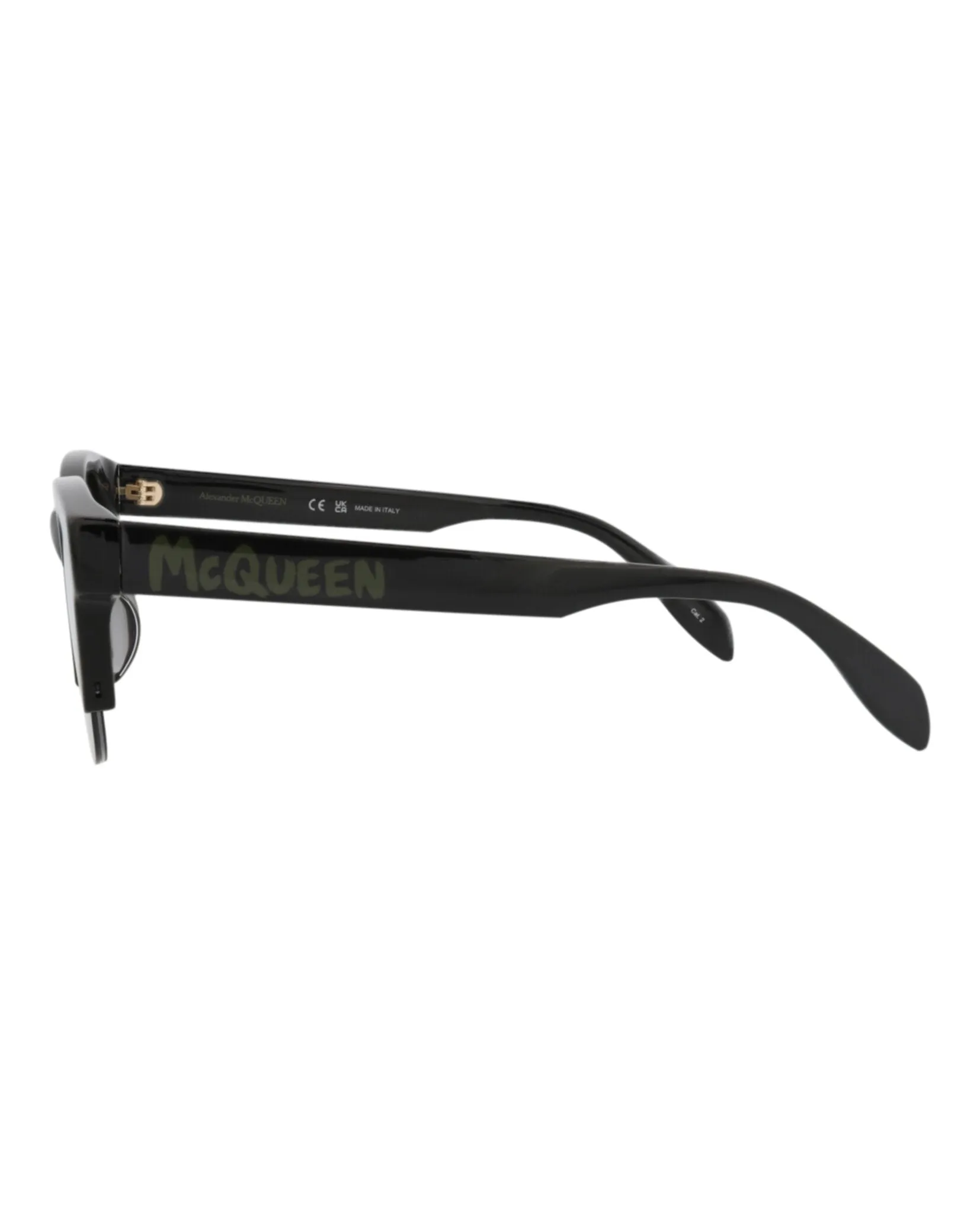 Alexander McQueen AM 0406SA 30014337 002 Square Plastic Black Sunglasses with Green Lens sold by Gaffos product image thumbnail 3