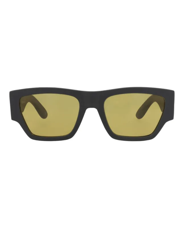 Alexander McQueen AM 0393S 30014334 003 Square Plastic Grey Sunglasses with Yellow Lens sold by Gaffos