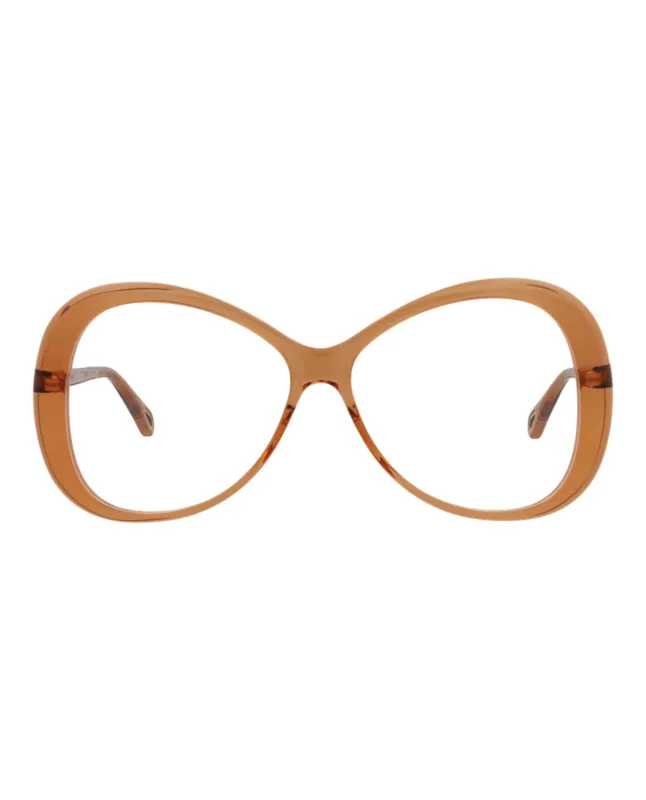 Chloé CH 0011O 30009851 001 Round Plastic Orange Optical Frames with Transparent Lens sold by Gaffos