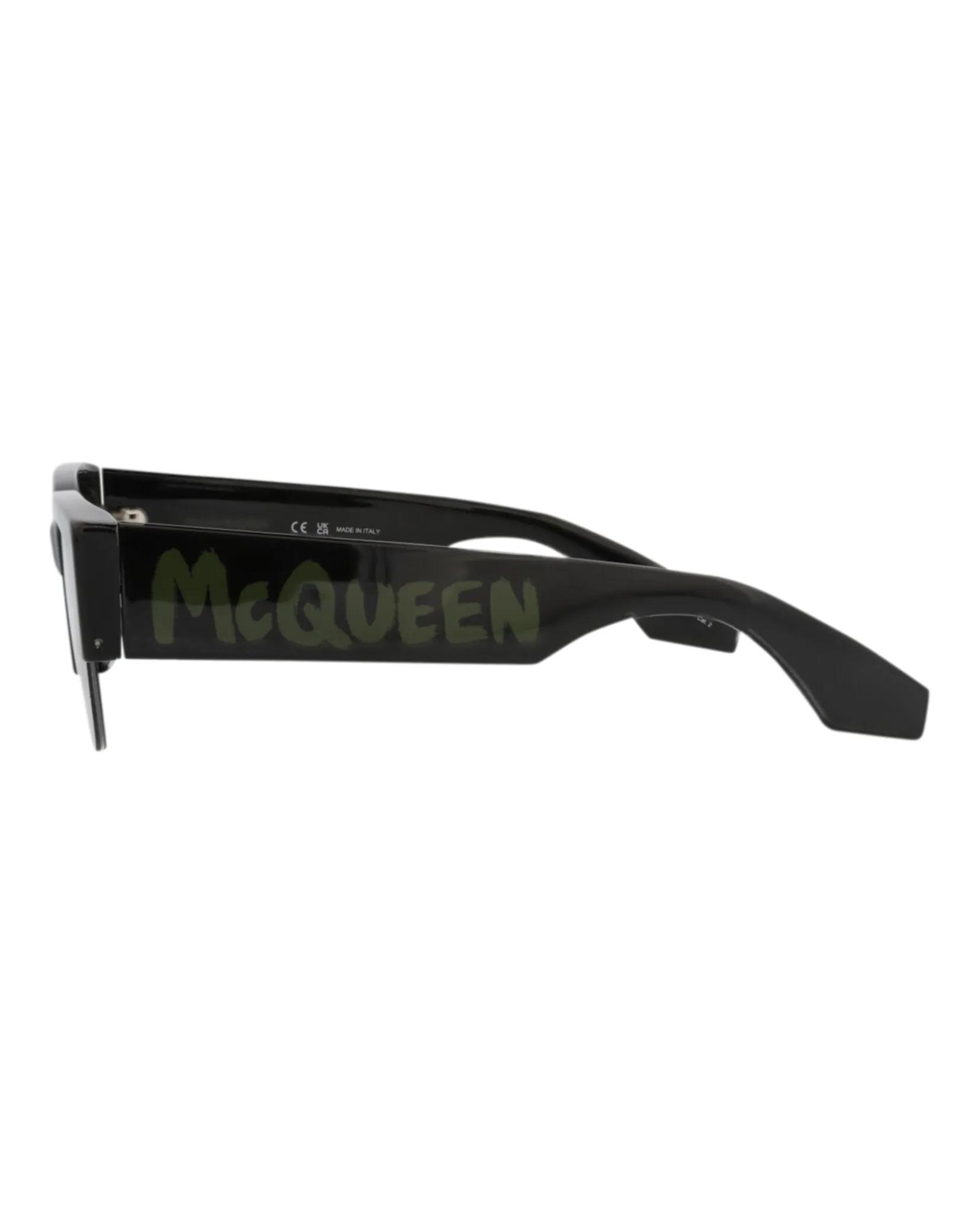 Alexander McQueen AM 0405S 30014336 002 Square Plastic Black Sunglasses with Green Lens sold by Gaffos product image thumbnail 3