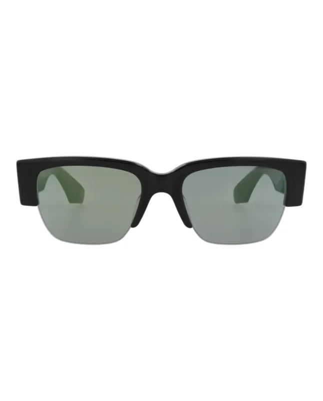 Alexander McQueen AM 0405S 30014336 002 Square Plastic Black Sunglasses with Green Lens sold by Gaffos