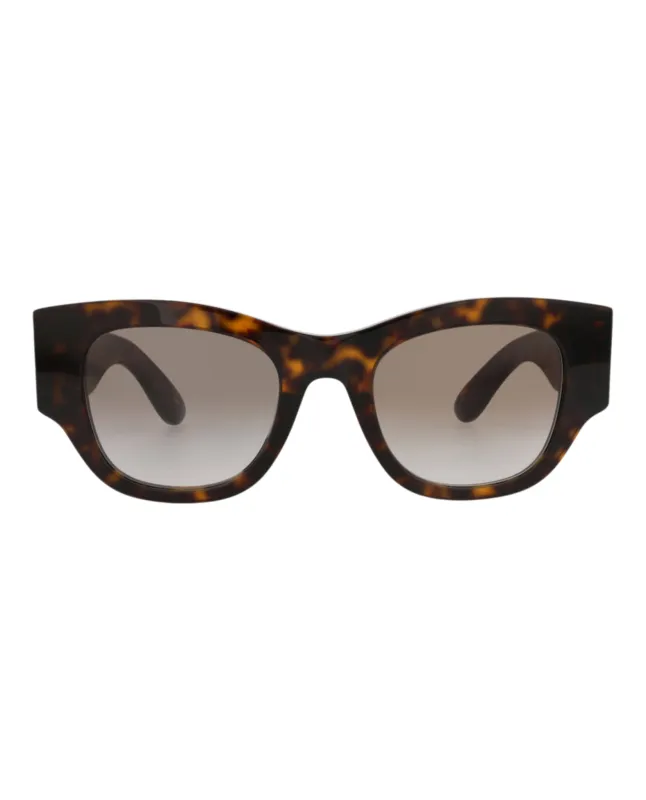 Alexander McQueen AM 0420S 30014616 002 Square Plastic Havana Sunglasses with Brown Lens sold by Gaffos