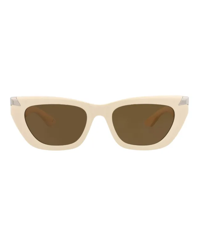 Alexander McQueen AM 0440SA 30015178 004 Cat-Eye Plastic Ivory Sunglasses with Brown Lens sold by Gaffos