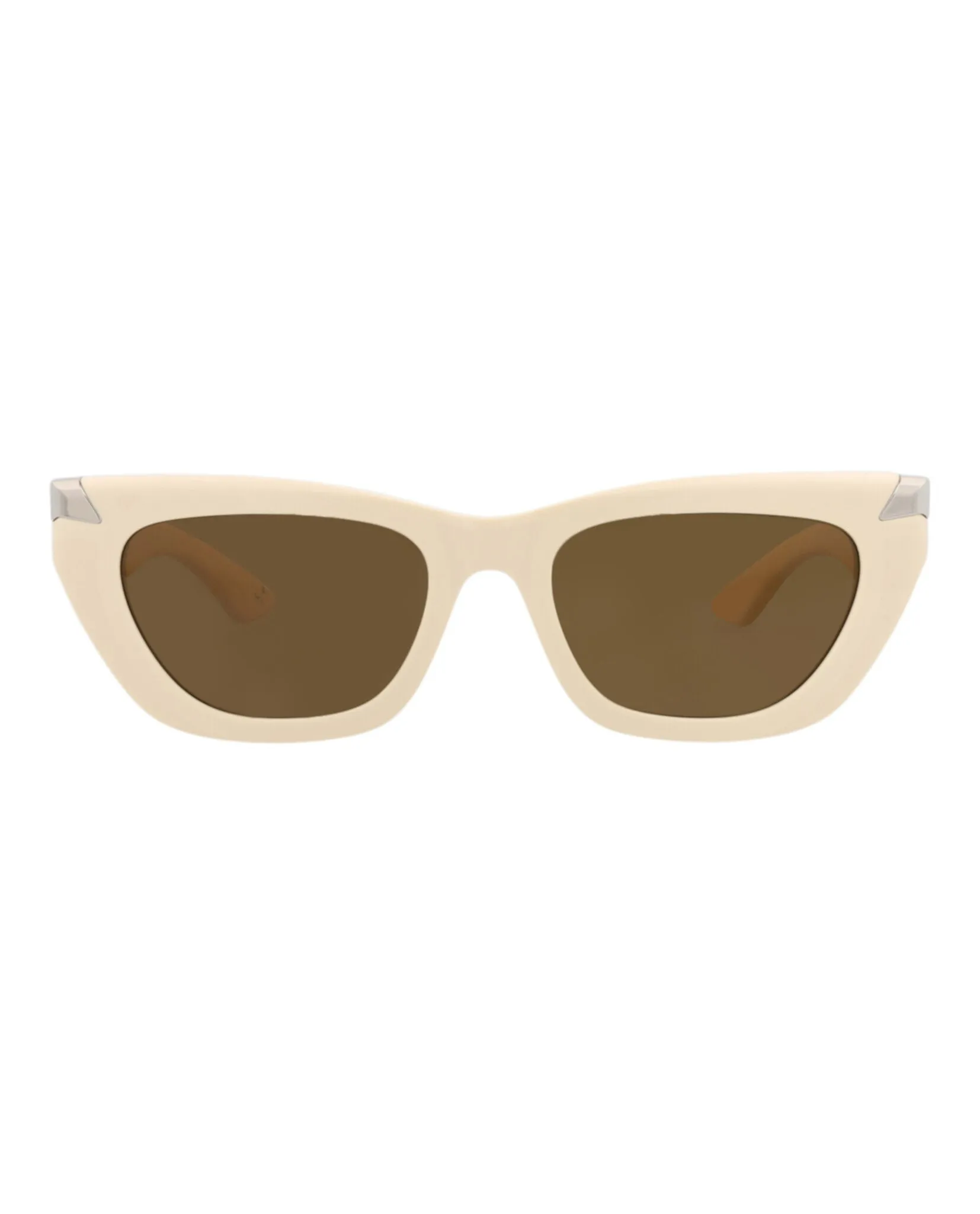 Alexander McQueen AM 0440SA 30015178 004 Cat-Eye Plastic Ivory Sunglasses with Brown Lens sold by Gaffos