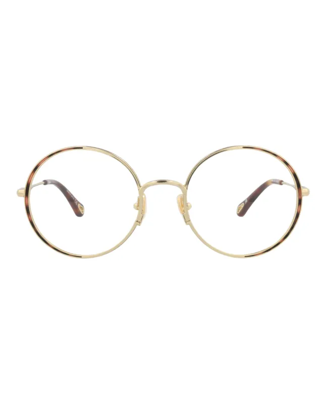 Chloé CH 0040O 30009842 001 Round Metal Gold Optical Frames with Transparent Lens sold by Gaffos
