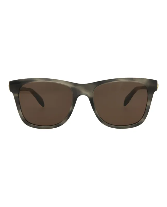 Alexander McQueen AM 0158S 30006088 004 Square Plastic Grey Sunglasses with Brown Lens sold by Gaffos