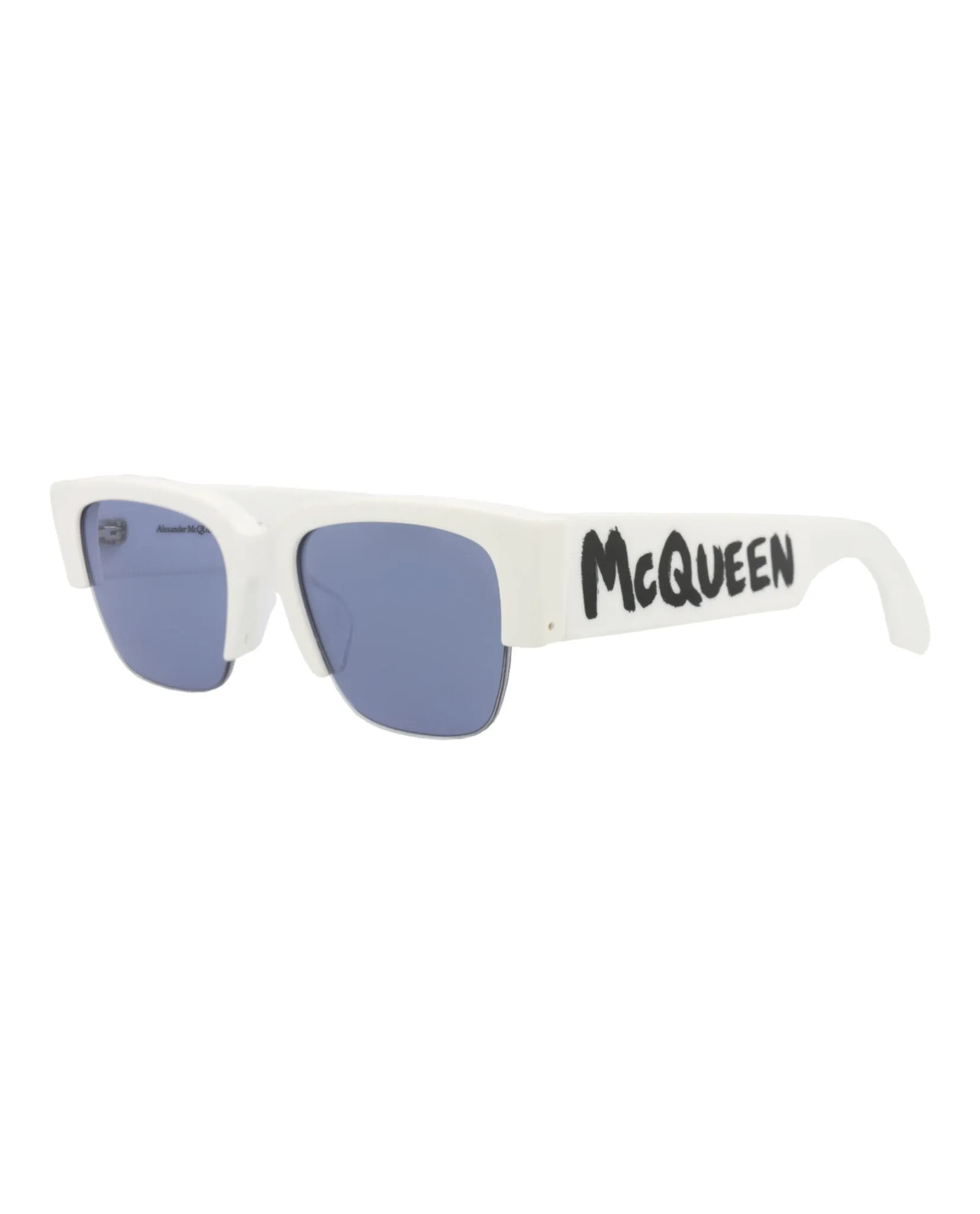 Alexander McQueen AM 0405S 30014336 004 Square Plastic White Sunglasses with Blue Lens sold by Gaffos product image thumbnail 2