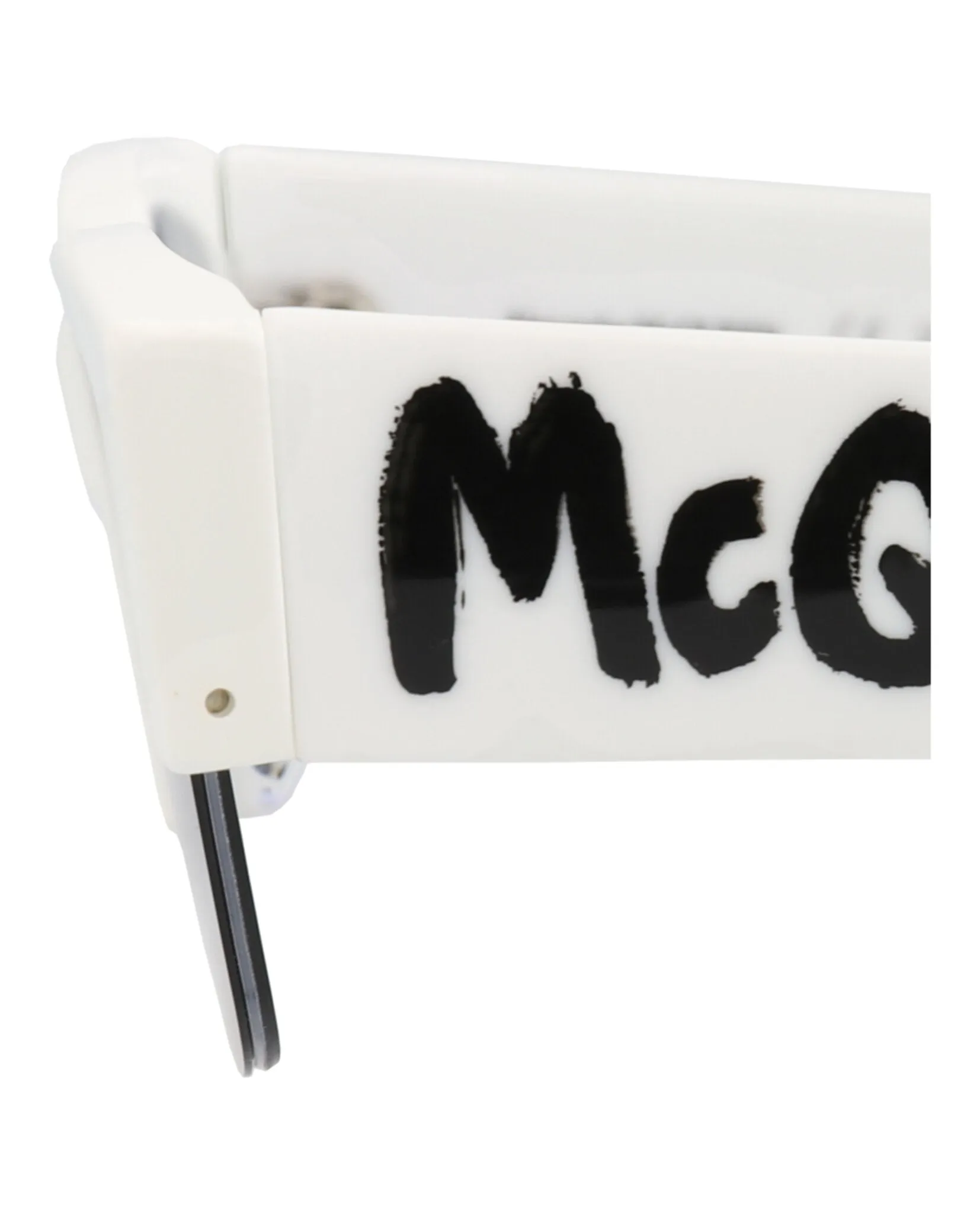 Alexander McQueen AM 0405S 30014336 004 Square Plastic White Sunglasses with Blue Lens sold by Gaffos product image thumbnail 4