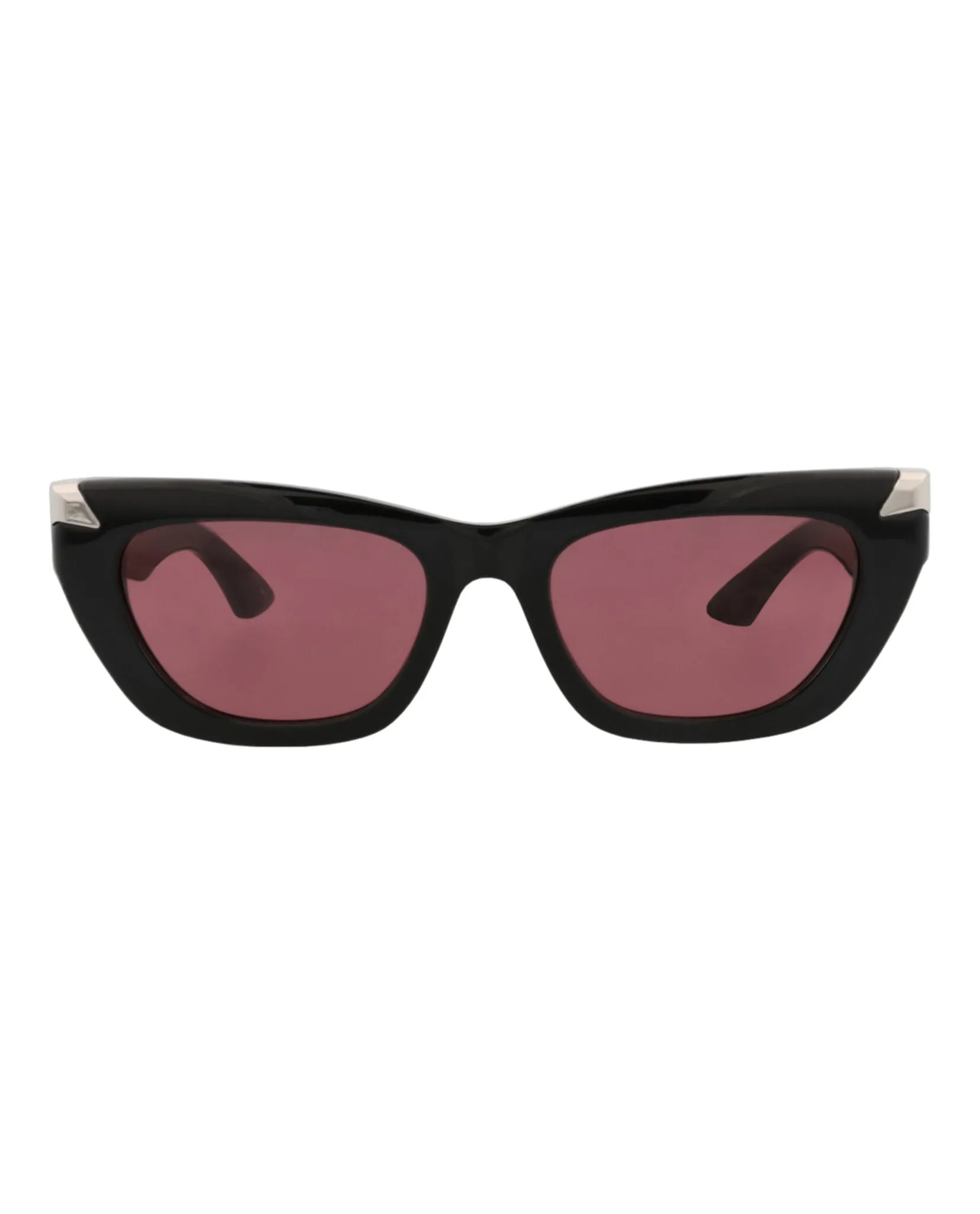 Alexander McQueen AM 0440SA 30015178 002 Cat-Eye Plastic Black Sunglasses with Violet Lens sold by Gaffos