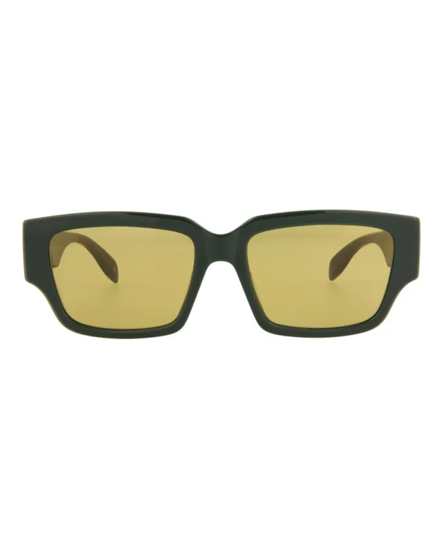 Alexander McQueen AM 0329S 30011473 004 Square Plastic Green Sunglasses with Yellow Lens sold by Gaffos