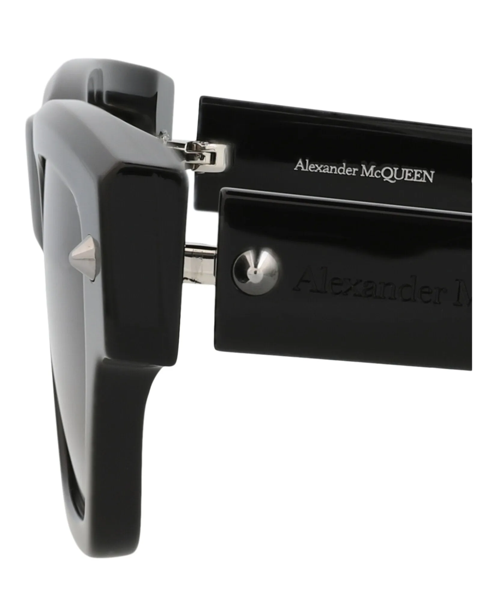 Alexander McQueen AM 0409S 30014340 001 Square Plastic Black Sunglasses with Grey Lens sold by Gaffos product image thumbnail 4