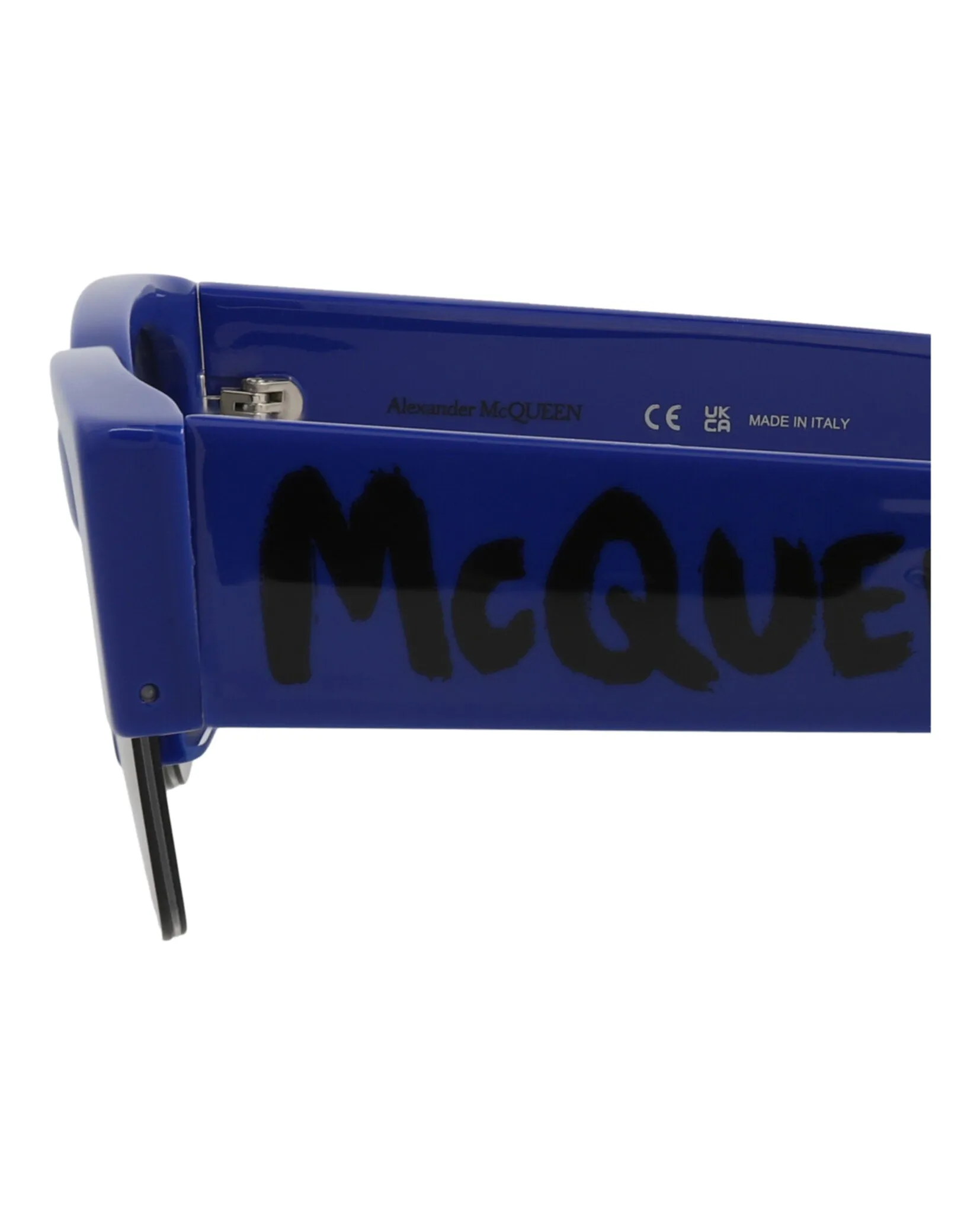 Alexander McQueen AM 0405S 30014336 003 Square Plastic Blue Sunglasses with Silver Lens sold by Gaffos product image thumbnail 4