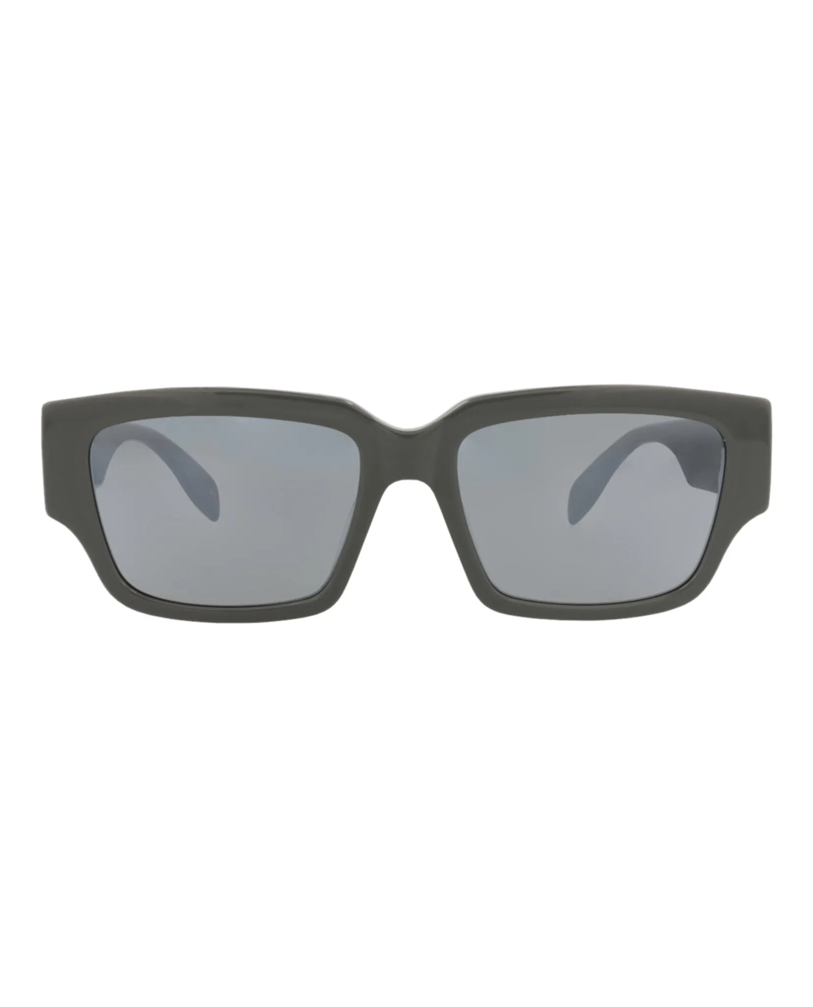 Alexander McQueen AM 0329S 30011473 006 Square Plastic Grey Sunglasses with Silver Lens sold by Gaffos