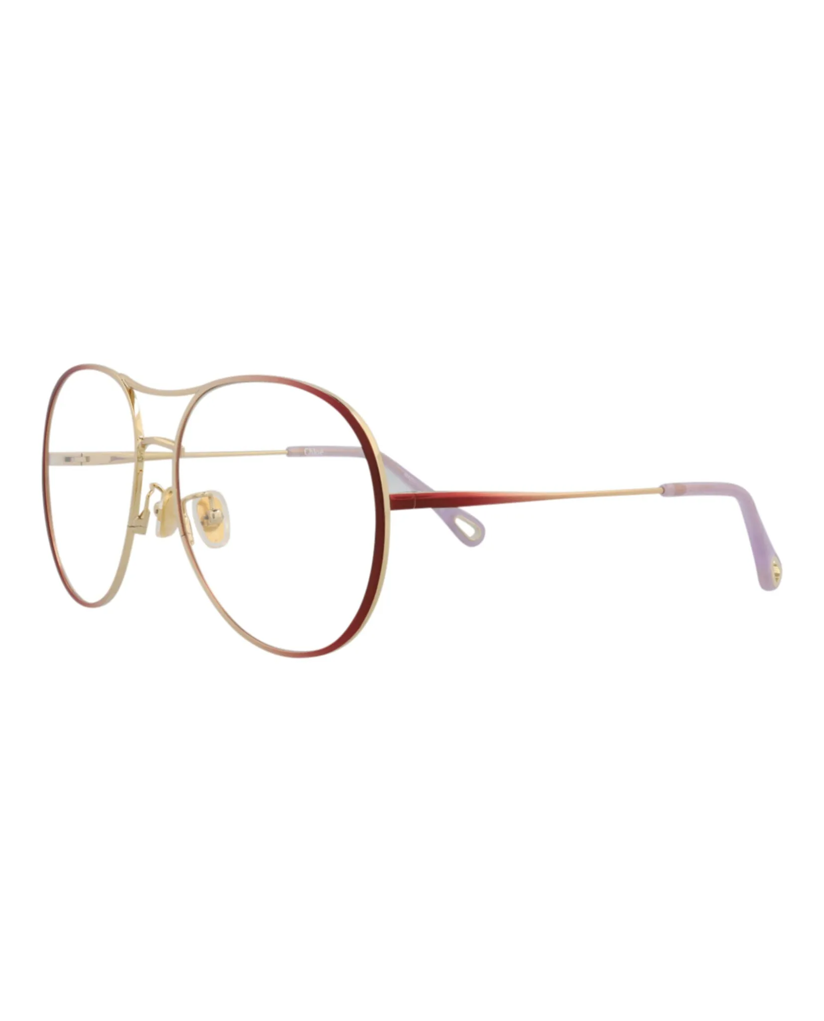 Chloé CH 0019O 30009854 002 Aviator Metal Burgundy Optical Frames with Transparent Lens sold by Gaffos product image thumbnail 2