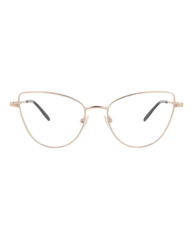 Alexander McQueen AM 0268O 30008678 002 Cat-Eye Metal Gold Optical Frames with Transparent Lens sold by Gaffos