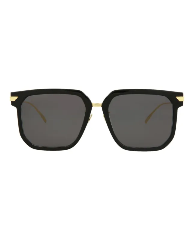 Bottega Veneta BV 1083SA 30009178 001 Square Plastic Gold Sunglasses with Grey Lens sold by Gaffos