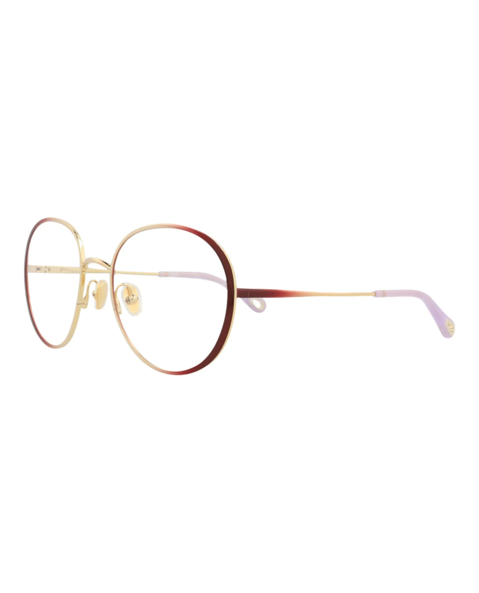 Chloé CH 0018O 30009855 001 Round Metal Burgundy Optical Frames with Transparent Lens sold by Gaffos product image thumbnail 2