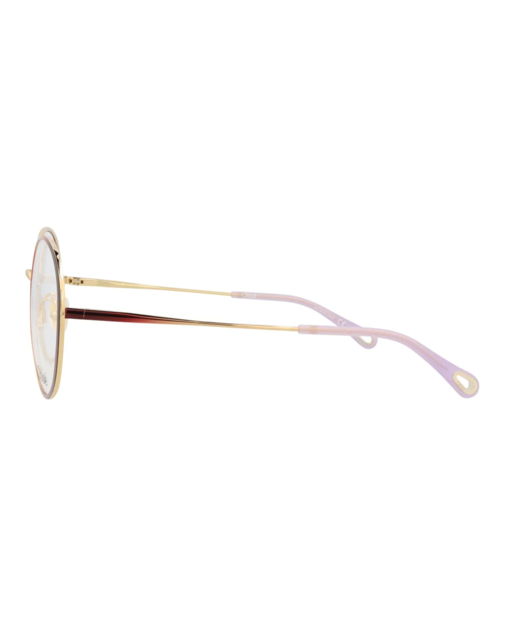 Chloé CH 0018O 30009855 001 Round Metal Burgundy Optical Frames with Transparent Lens sold by Gaffos product image thumbnail 3