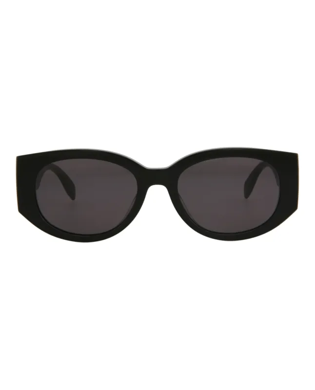 Alexander McQueen AM 0330S 30011472 002 Round Plastic Black Sunglasses with Grey Lens sold by Gaffos