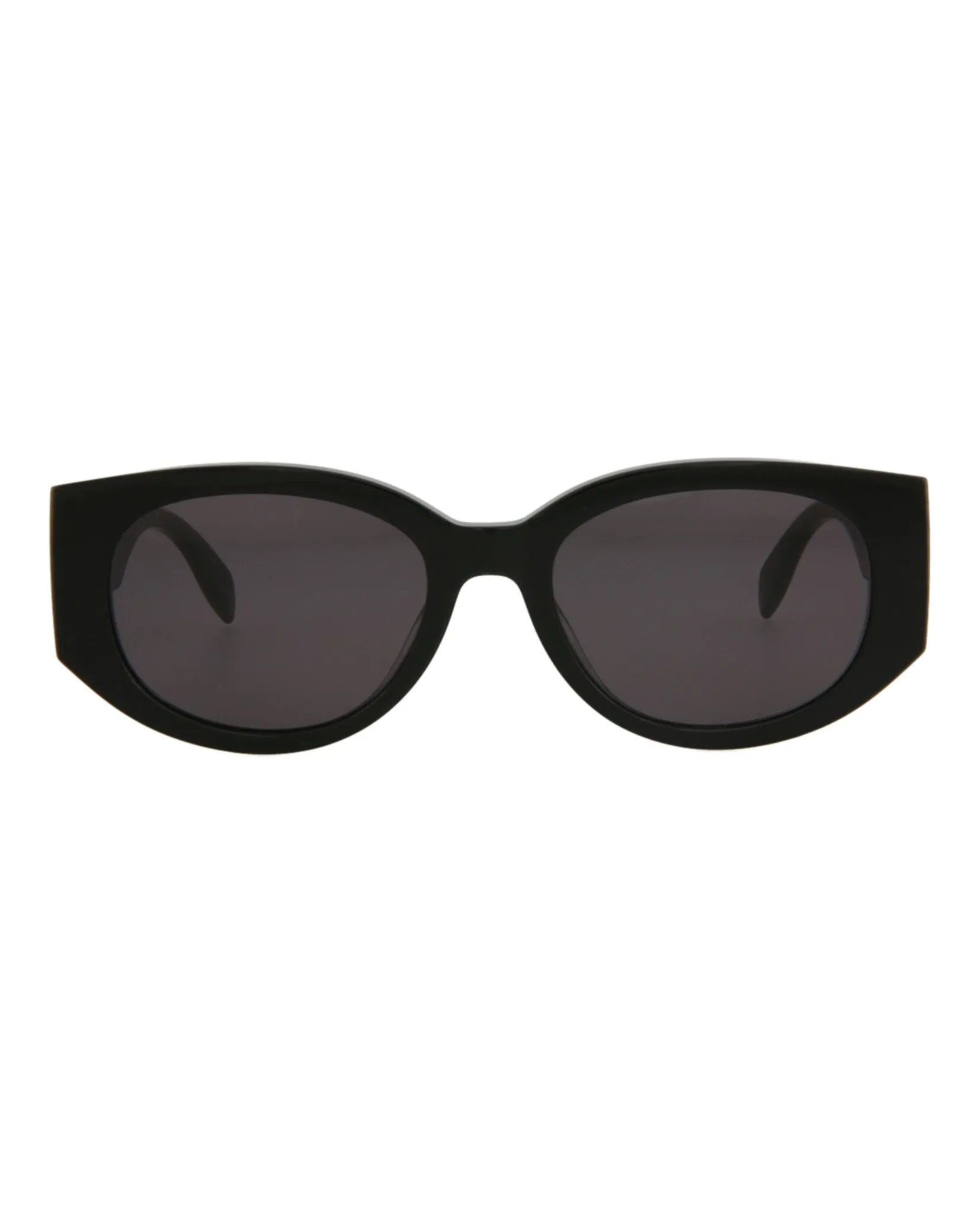 Alexander McQueen AM 0330S 30011472 002 Round Plastic Black Sunglasses with Grey Lens sold by Gaffos