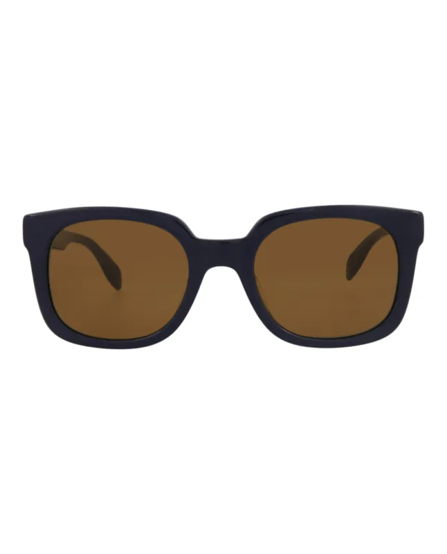 Alexander McQueen AM 0348S 30012327 004 Square Plastic Blue Sunglasses with Brown Lens sold by Gaffos