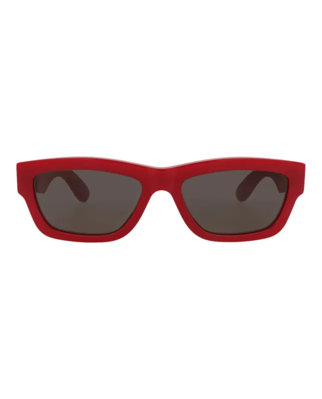 Alexander McQueen AM 0419S 30014614 004 Square Plastic Red Sunglasses with Grey Lens sold by Gaffos