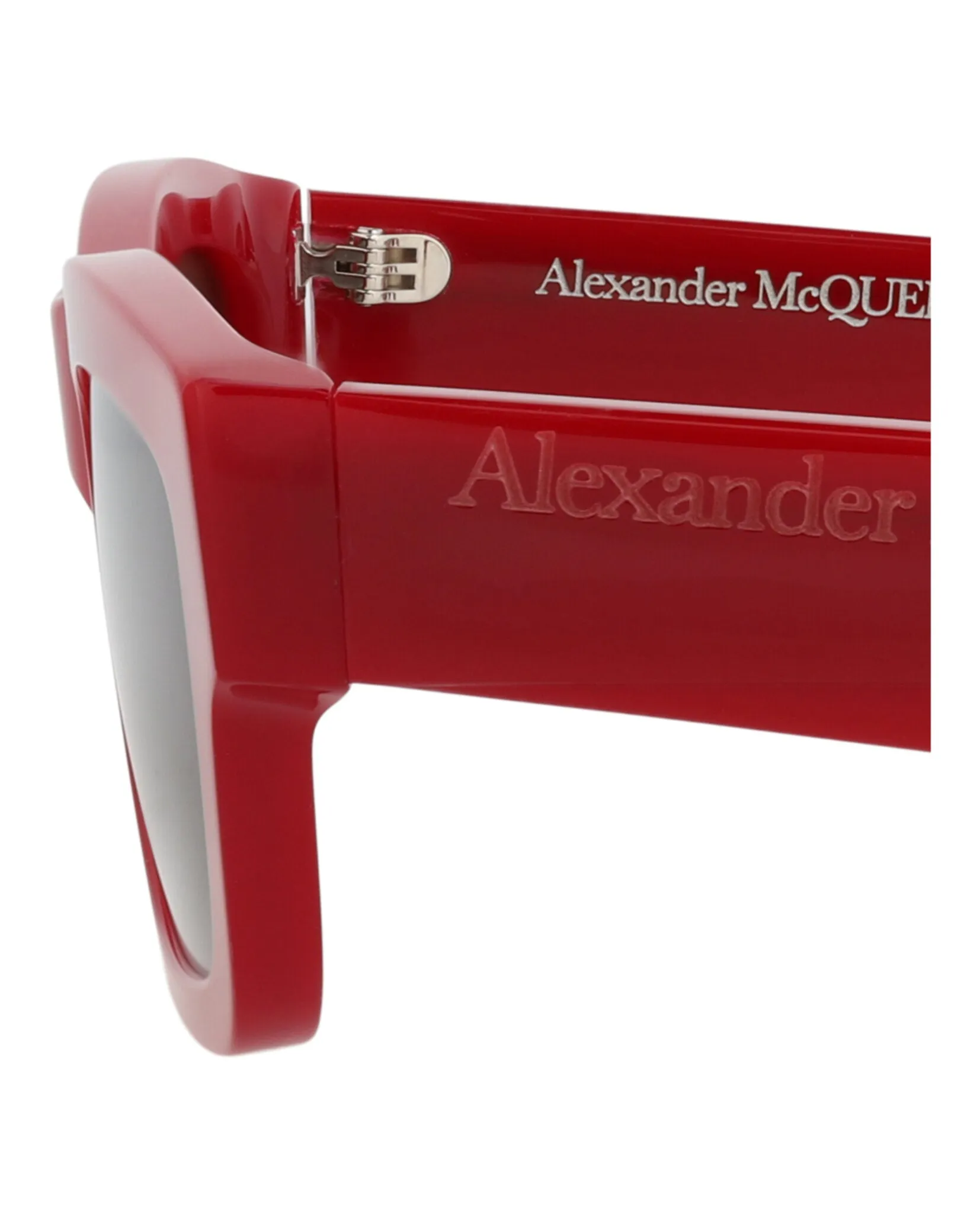 Alexander McQueen AM 0419S 30014614 004 Square Plastic Red Sunglasses with Grey Lens sold by Gaffos product image thumbnail 4