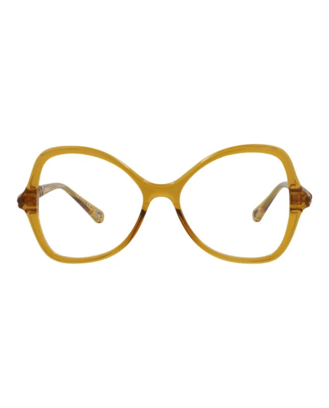 Chloé CH 0004O 30009824 003 Cat-Eye Plastic Yellow Optical Frames with Transparent Lens sold by Gaffos
