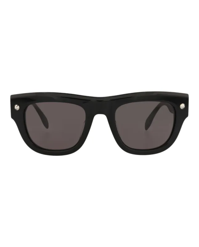 Alexander McQueen AM 0425S 30014620 001 Square Plastic Black Sunglasses with Grey Lens sold by Gaffos