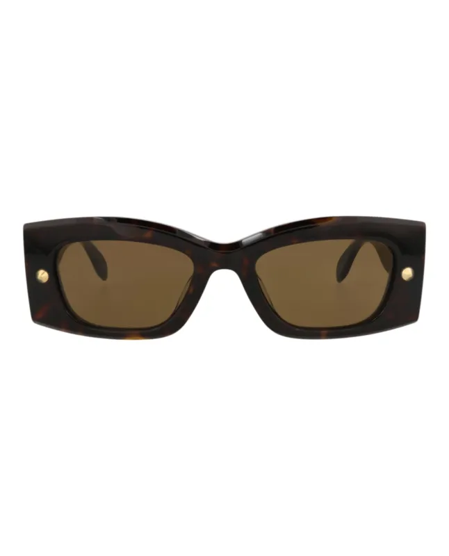 Alexander McQueen AM 0426S 30014623 002 Square Plastic Havana Sunglasses with Brown Lens sold by Gaffos