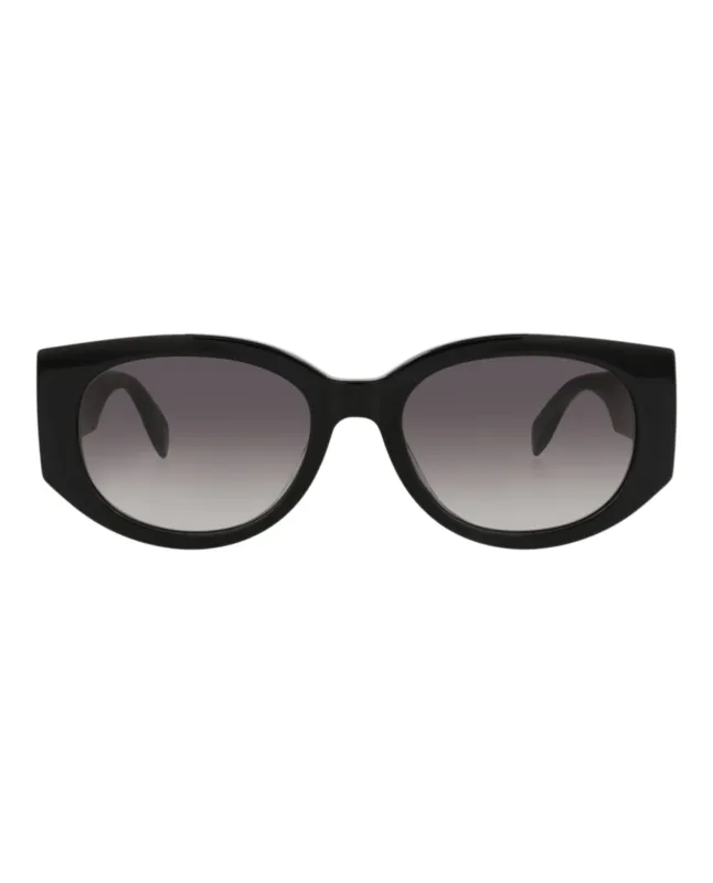 Alexander McQueen AM 0330S 30011472 001 Round Plastic Black Sunglasses with Grey Lens sold by Gaffos