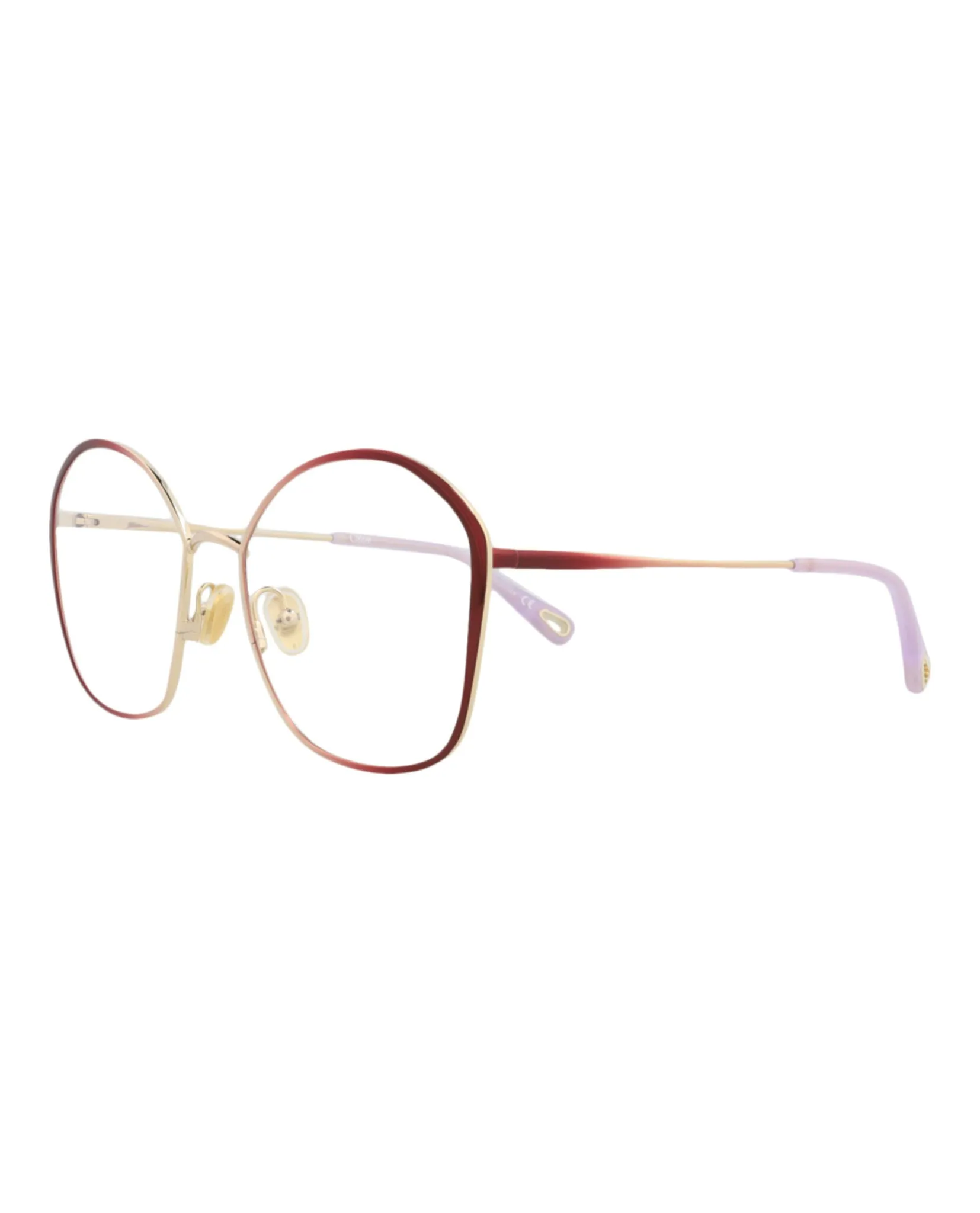 Chloé CH 0017OA 30009909 004 Square Metal Burgundy Optical Frames with Transparent Lens sold by Gaffos product image thumbnail 2