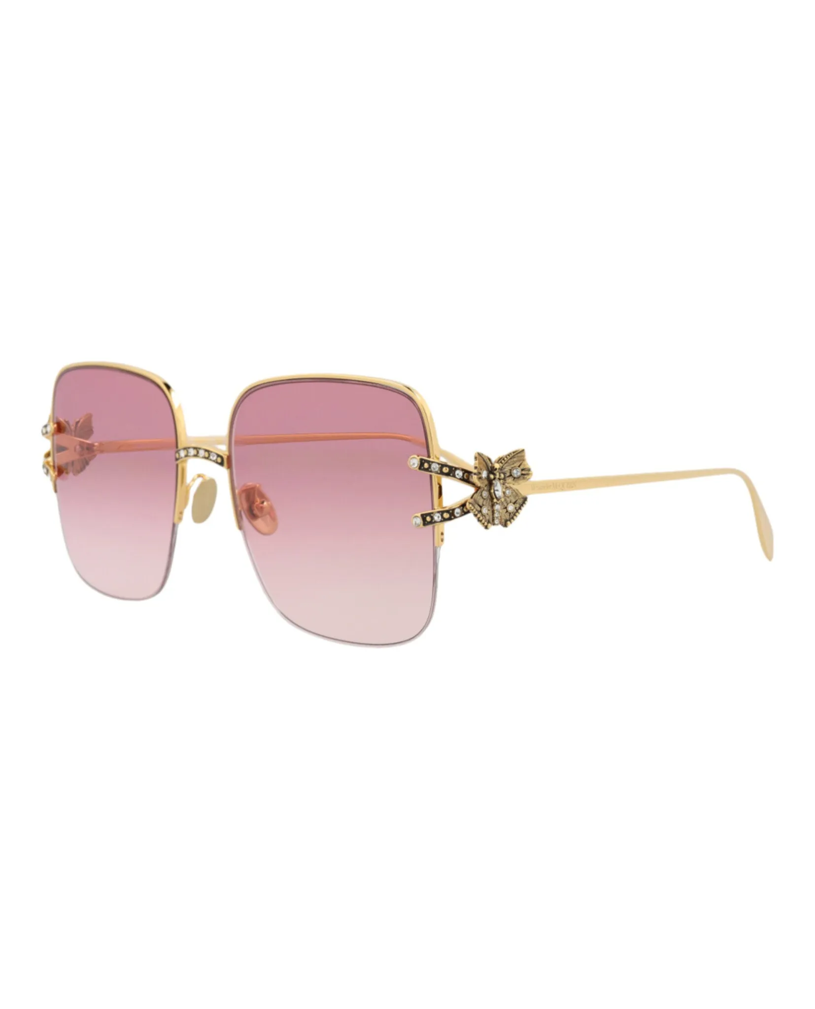 Alexander McQueen AM 0371S 30013274 003 Square Metal Gold Sunglasses with Red Lens sold by Gaffos product image thumbnail 2