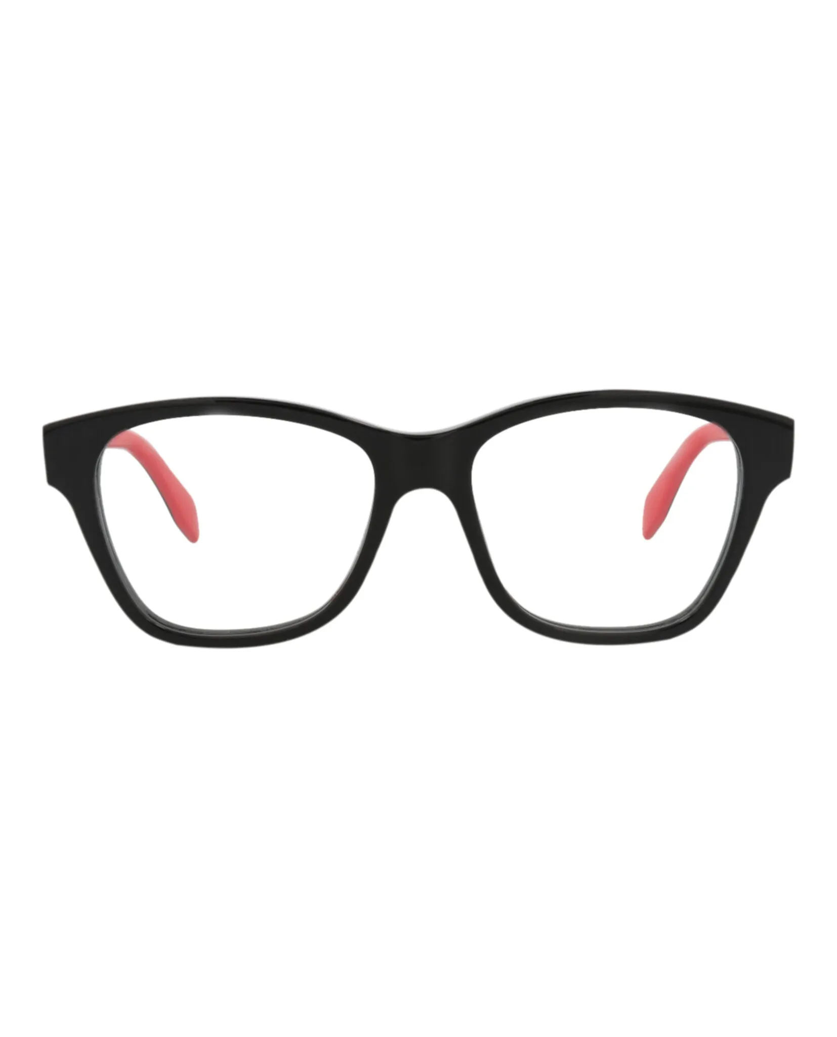 Alexander McQueen AM 0306O 30010888 003 Square Plastic Black Optical Frames with Transparent Lens sold by Gaffos
