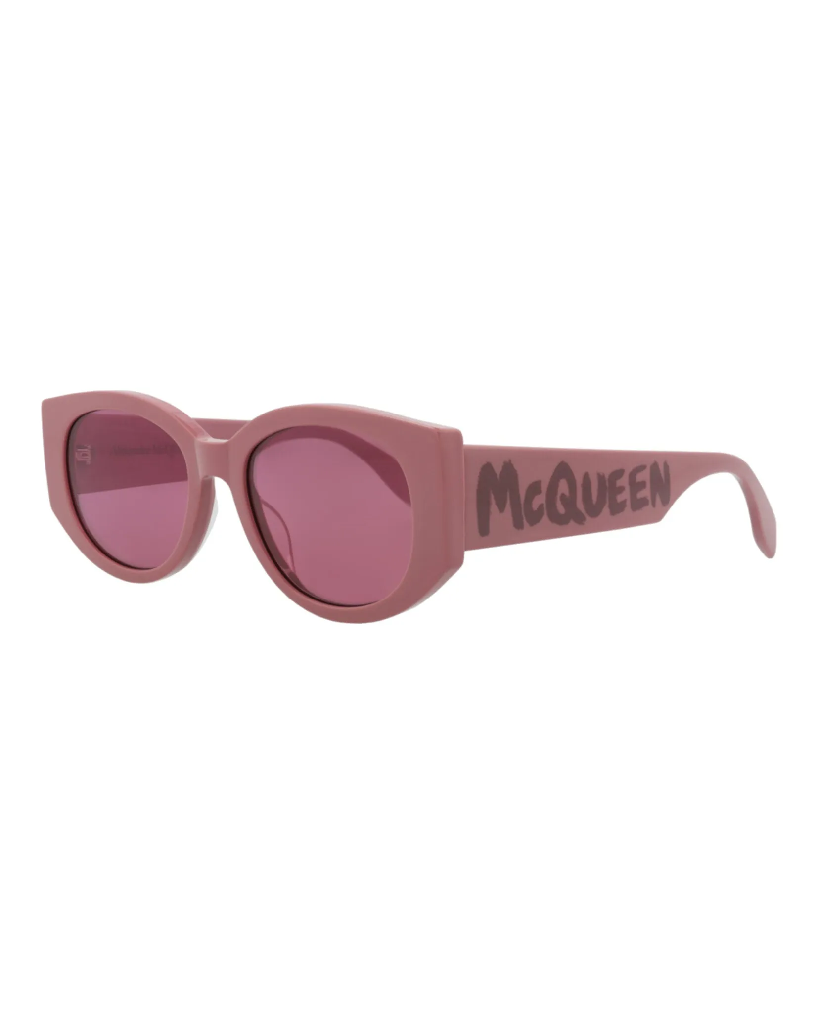 Alexander McQueen AM 0330S 30011472 007 Round Plastic Pink Sunglasses with Violet Lens sold by Gaffos product image thumbnail 2