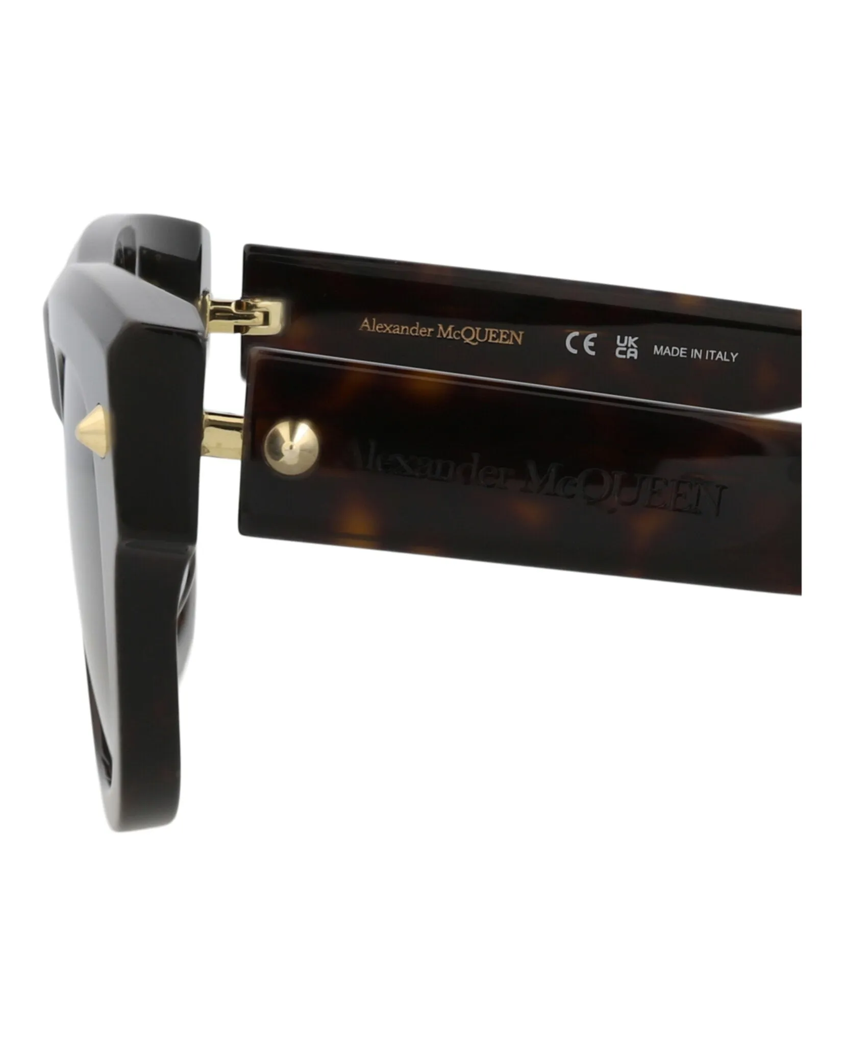 Alexander McQueen AM 0425S 30014620 002 Square Plastic Havana Sunglasses with Green Lens sold by Gaffos product image thumbnail 4