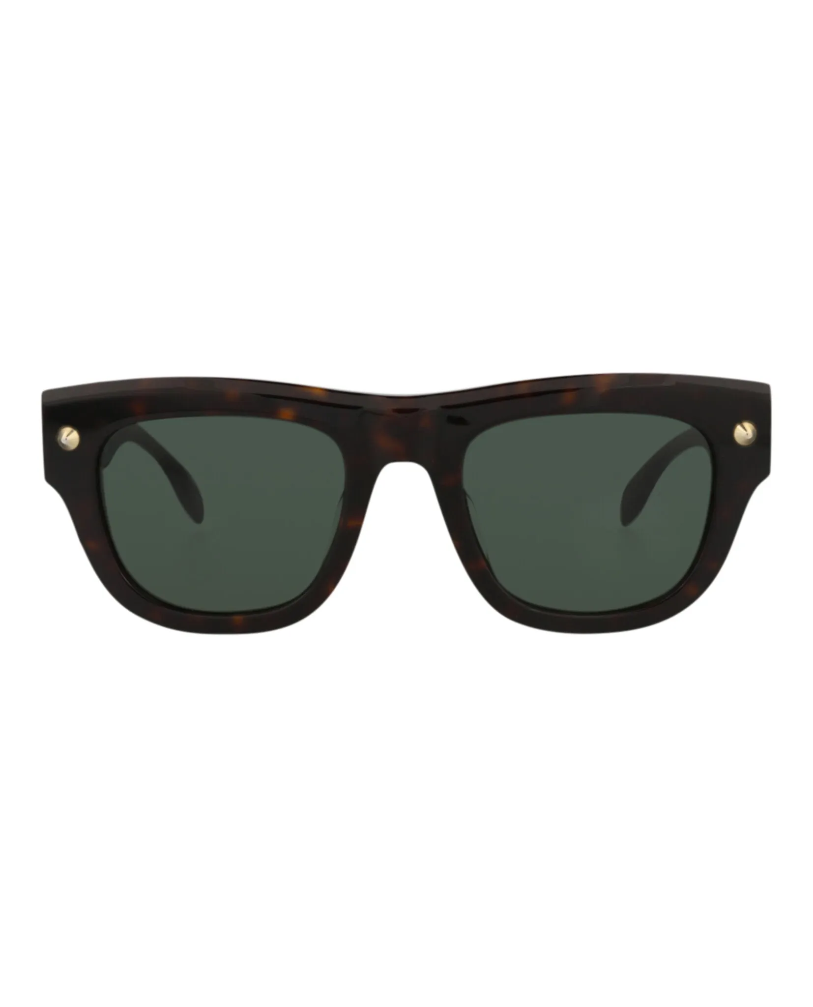 Alexander McQueen AM 0425S 30014620 002 Square Plastic Havana Sunglasses with Green Lens sold by Gaffos